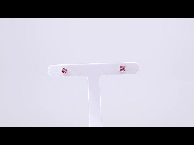 14K White Gold 6 mm Natural Pink Tourmaline & .03 CTW Natural Diamond Crown Earrings – image 3