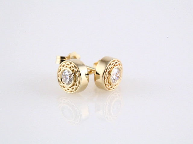 14K Yellow Gold 1/5 CTW Natural Diamond Earrings – image 3