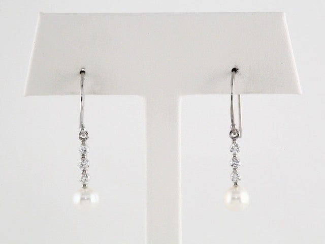 Accented Pearl Bar Earrings