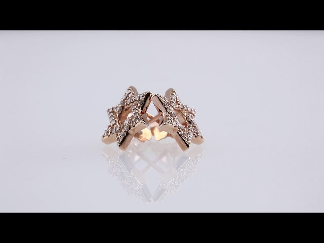 14K Rose Gold 1/8 CTW Natural Diamond Star of David Earrings – image 3