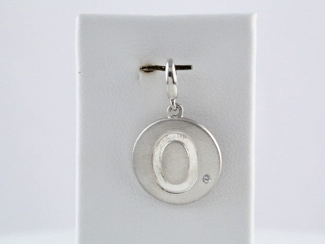 Sterling Silver .005 CT Natural Diamond Numeral 0 Charm/Pendant – image 5