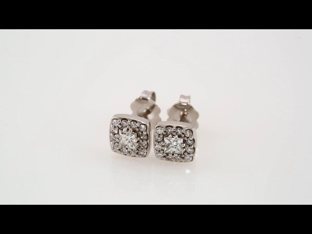 14K White Gold 1/2 CTW Natural Diamond Earrings – image 3