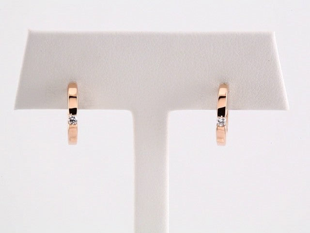 14K Rose Gold .07 CTW Natural Diamond Hoop Earrings – image 3