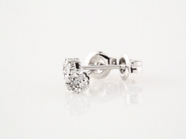 14K White Gold 1/10 CTW Natural Diamond Cluster Earrings – image 3