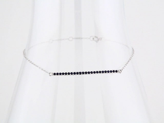 14K White Gold Natural Blue Sapphire 8" Bracelet – image 2