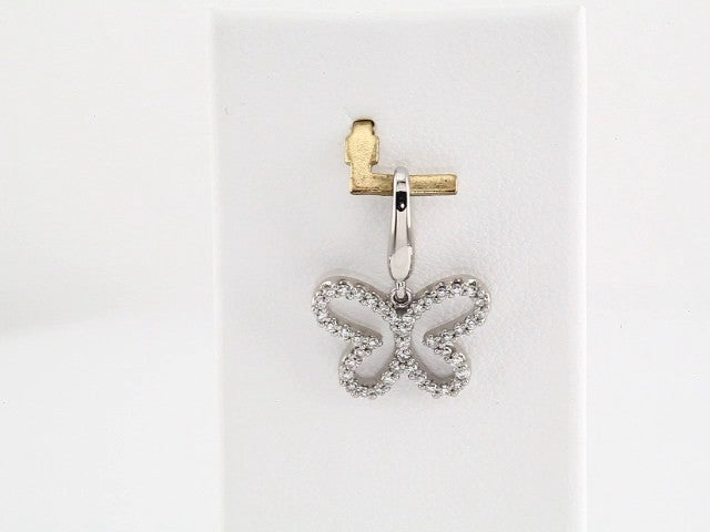 14K White Gold 1/5 CTW Natural Diamond Butterfly Charm/Pendant – image 3