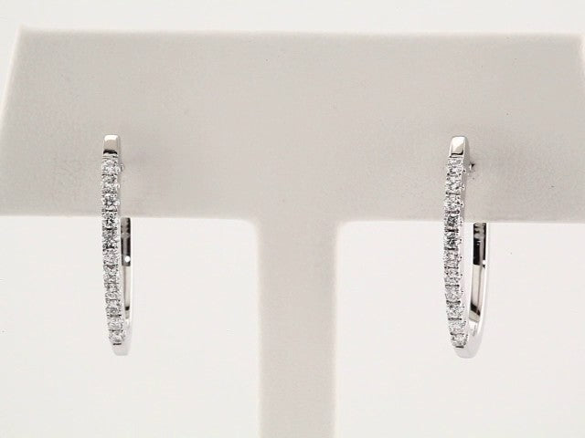 14K White Gold 1/3 CTW Natural Diamond Hoop Earrings – image 3