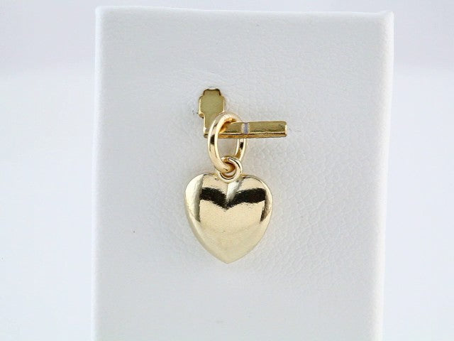 14K Yellow Gold Posh Mommy® Puffed Heart Charm/Pendant – image 3