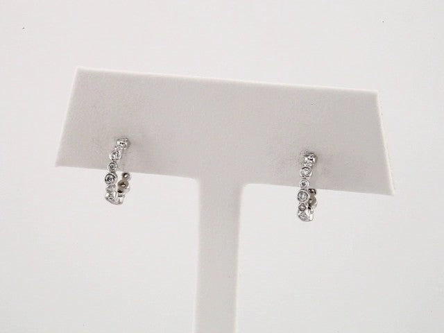 Platinum 1/4 CTW Natural Diamond 10.5 mm Hoop Earrings – image 3