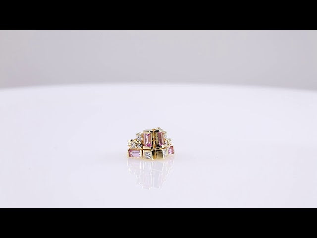 14K Yellow Gold Cluster Earring Mounting – image 2