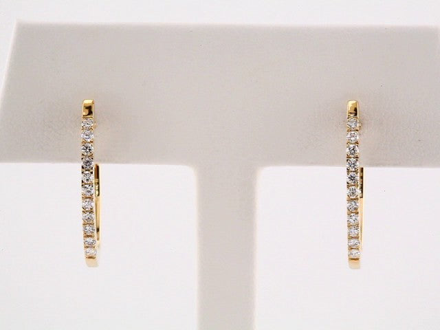 14K Yellow Gold 1/3 CTW Natural Diamond Hoop Earrings – image 3