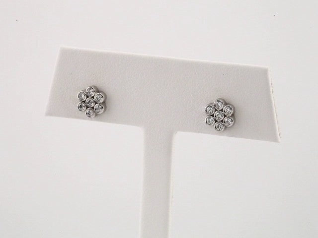 Platinum 1/4 CTW Natural Diamond Cluster Earrings – image 3