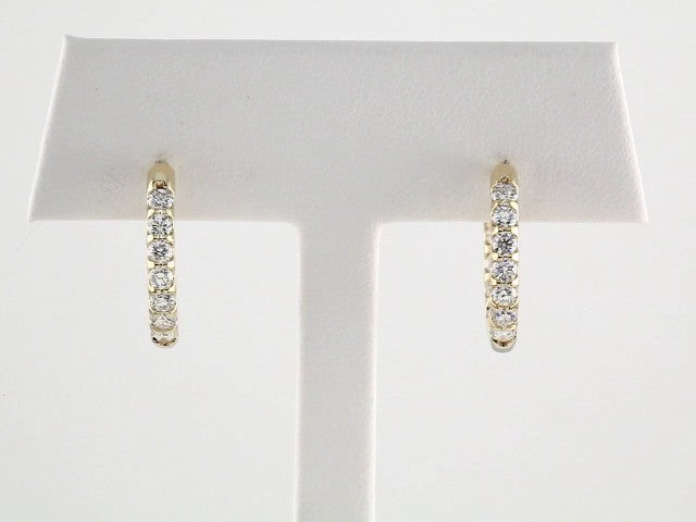 14K Yellow Gold 1 1/8 CTW Natural Diamond Inside-Outside Hinged 18.5 mm Hoop Earrings – image 4