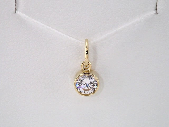 14K Yellow Gold Posh Mommy® Imitation Diamond Charm/Pendant – image 3
