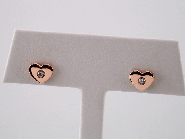 14K Rose Gold .06 CTW Natural Diamond Heart Earrings – image 2