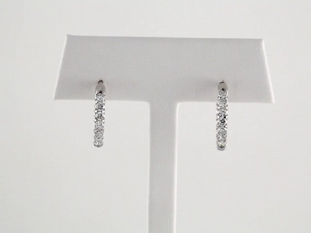 14K White Gold 1 1/8 CTW Natural Diamond Inside-Outside Hinged 18.5 mm Hoop Earrings – image 4