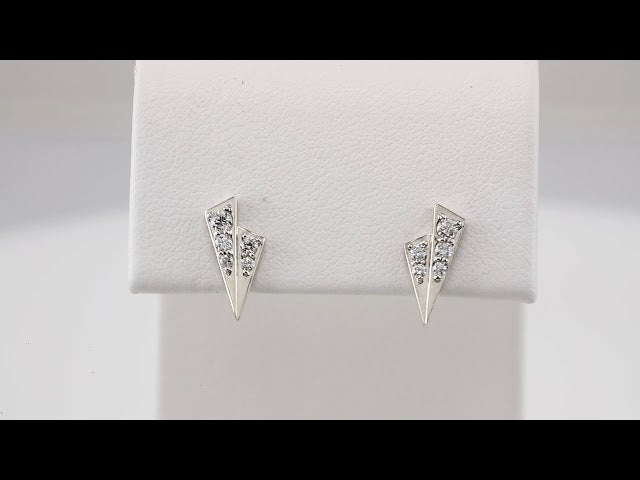 Platinum 1/6 CTW Natural Diamond Geometric Earrings – image 4