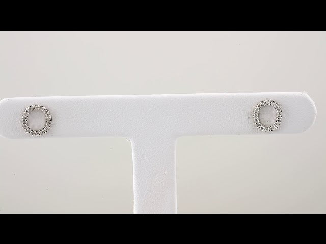Sterling Silver 1/8 CTW Natural Diamond Initial O Earrings – image 3