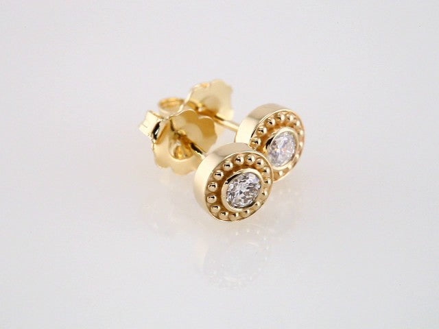 14K Yellow Gold 1/5 CTW Natural Diamond Beaded Earrings – image 3