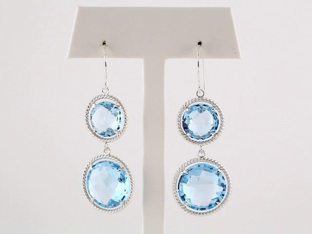 Sterling Silver Natural Sky Blue Topaz Earrings – image 3