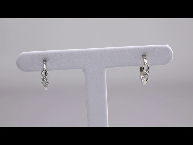 Sterling Silver .08 CTW Natural Diamond Infinity-Inspired Hoop Earrings – image 3