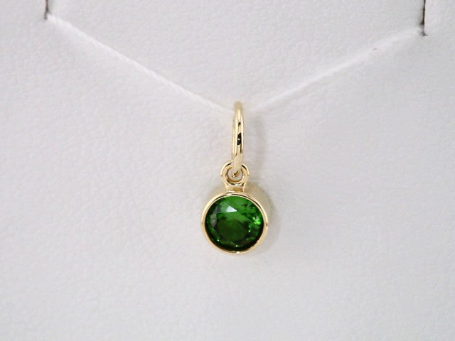14K Yellow Gold Posh Mommy® Imitation Peridot Charm/Pendant – image 3
