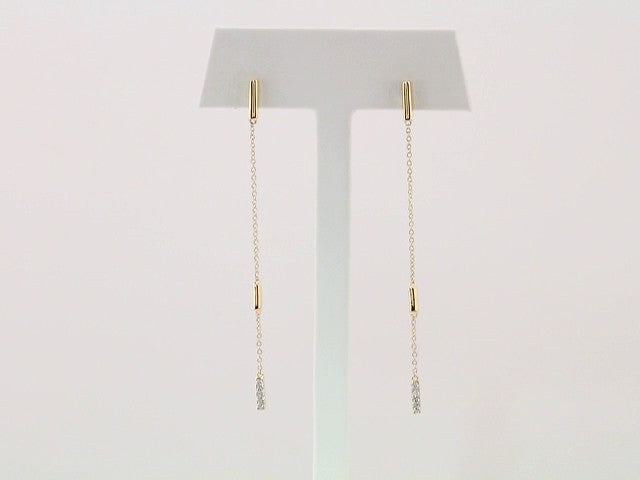 14K Yellow Gold 1/10 CTW Natural Diamond Chain Earrings – image 3