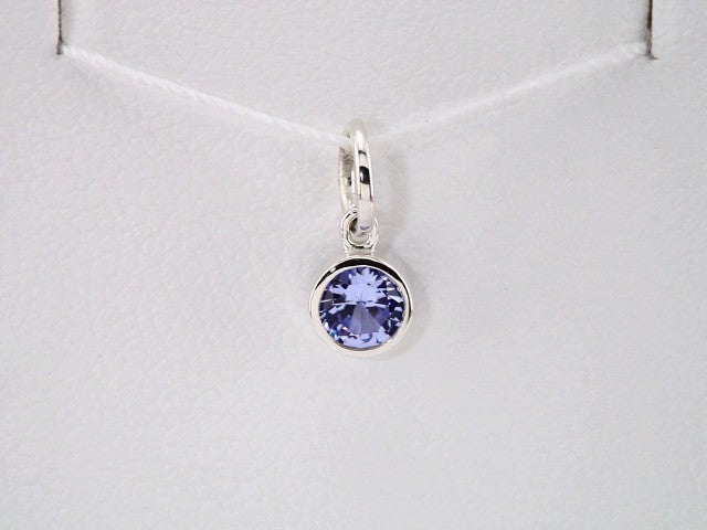 14K White Gold Posh Mommy® Imitation Aquamarine Charm/Pendant – image 3