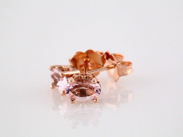 14K Rose Gold Natural Pink Morganite Earrings – image 2