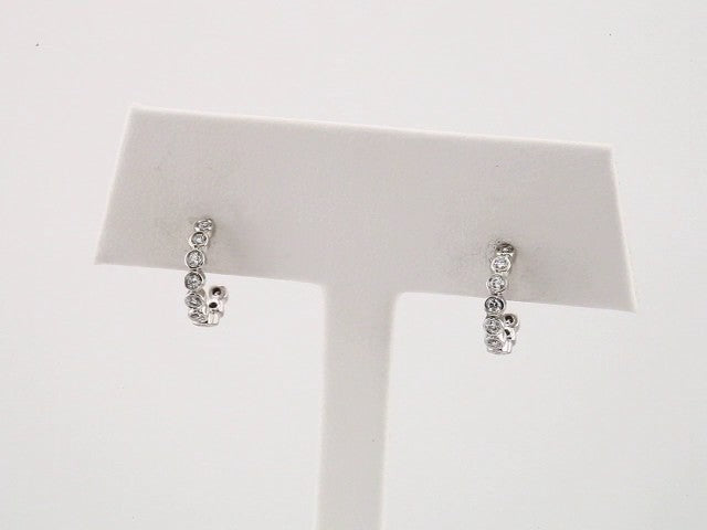 Sterling Silver 1/4 CTW Natural Diamond 11.1 mm Hoop Earrings – image 3