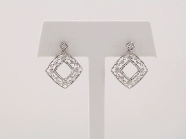 Sterling Silver 1/5 CTW Natural Diamond Filigree Earrings – image 3