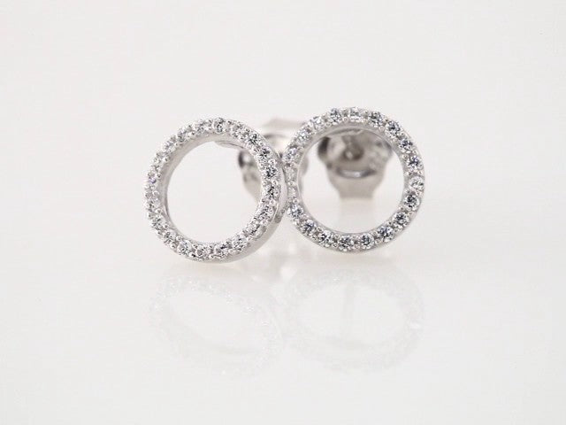14K White Gold 1/5 CTW Natural Diamond Circle Earrings – image 3