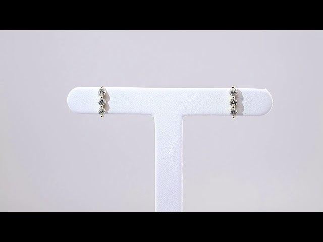 14K Yellow Gold 1/2 CTW Natural Diamond Bar Earrings – image 3