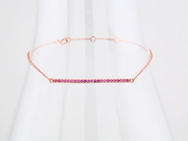 14K Rose Gold Natural Pink Sapphire 8" Bracelet – image 2
