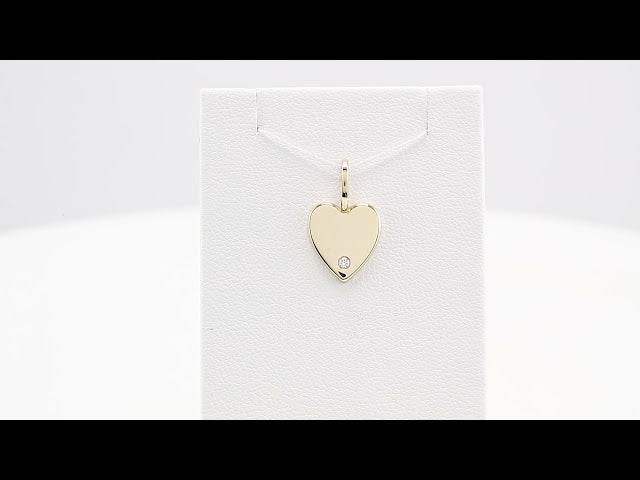 Platinum .02 CT Natural Diamond Engravable Heart Charm/Pendant – image 3