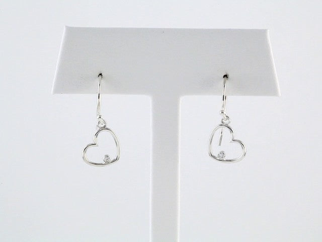 14K White Gold .03 CTW Natural Diamond Heart Earrings – image 3