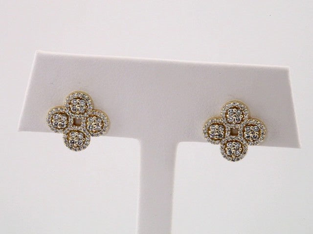 14K Yellow Gold 1/2 CTW Natural Diamond Clover Earrings – image 3