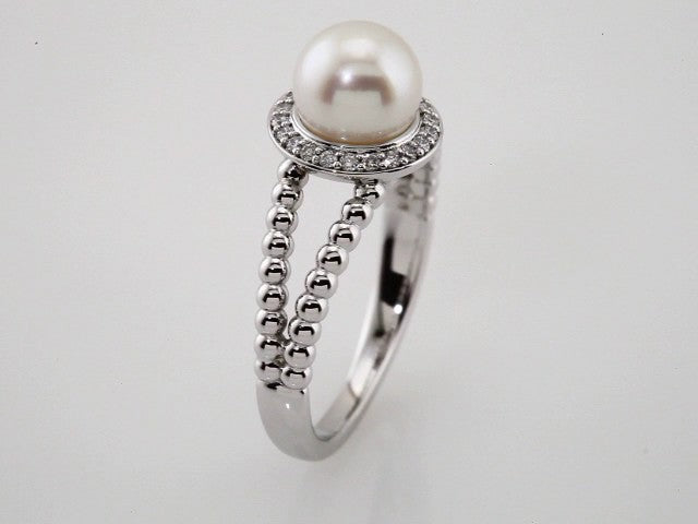 Beaded Halo-Style Pearl Ring