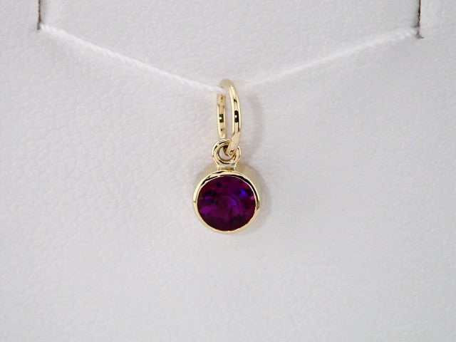 14K Yellow Gold Posh Mommy® Imitation Amethyst Charm/Pendant – image 3