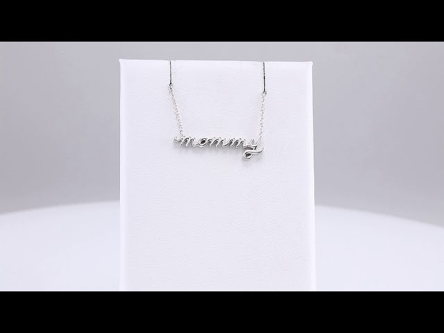 Petite Mommy Script Necklace or Center