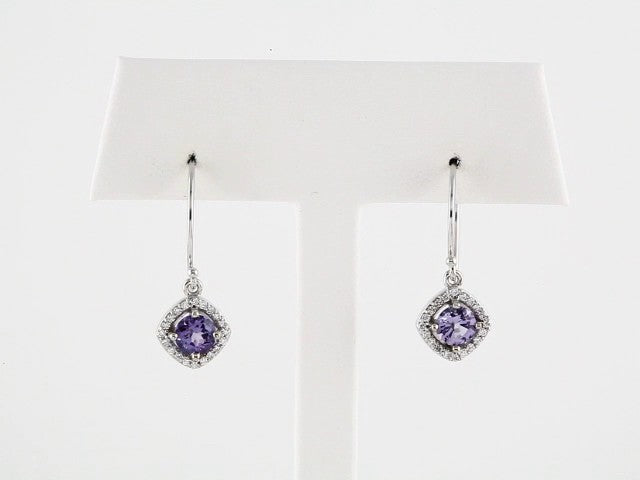 14K White Gold Natural Tanzanite & 1/5 CTW Natural Diamond Earrings – image 3