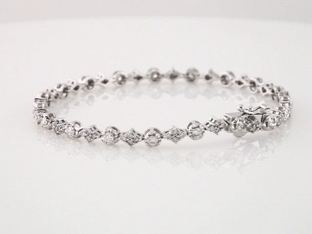 14K White Gold 2 1/2 CTW Natural Diamond 7.5" Bracelet – image 5