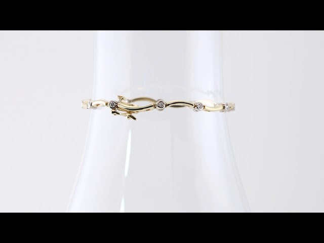 14K Yellow/White Gold 1/2 CTW Natural Diamond Line 7" Bracelet – image 4