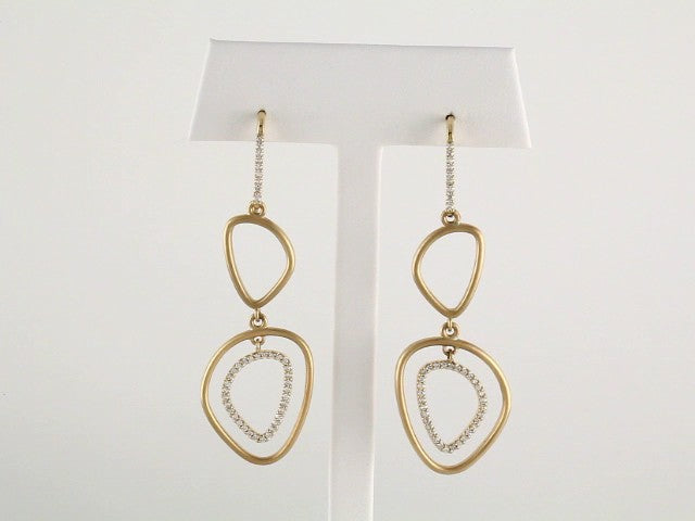 14K Yellow Gold 3/8 CTW Natural Diamond Open Silhouette Earrings – image 3