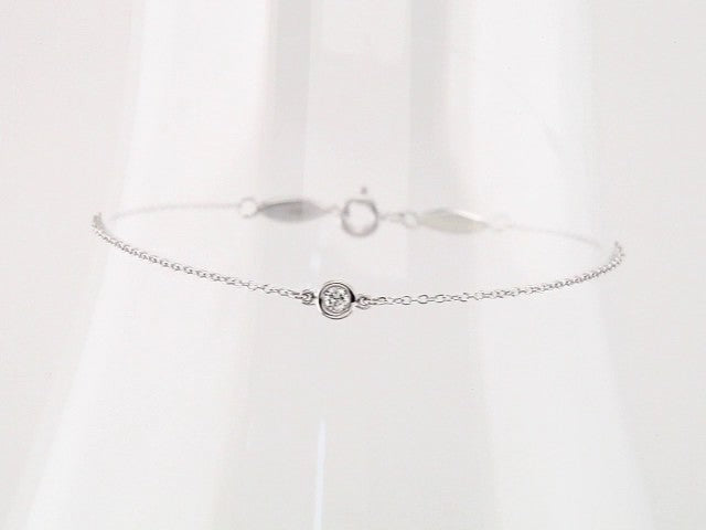 14K White Gold .08 CT Natural Diamond 7" Bracelet – image 3