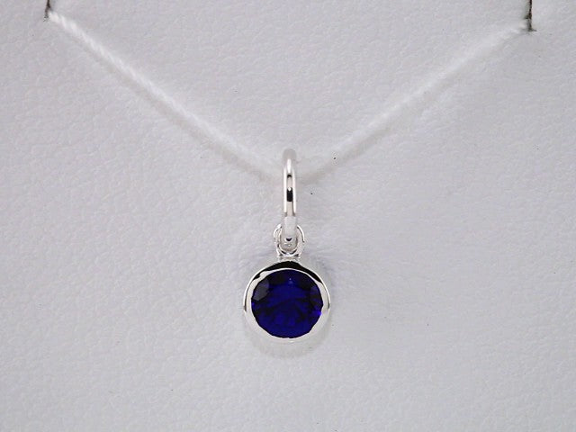 Sterling Silver Posh Mommy® Imitation Blue Sapphire Charm/Pendant – image 3