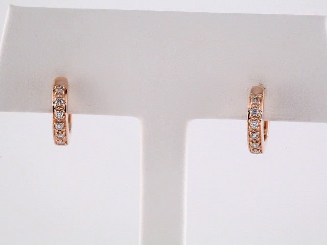 14K Rose Gold 1/10 CTW Natural Diamond Hinged 12.4 mm Hoop Earrings – image 3