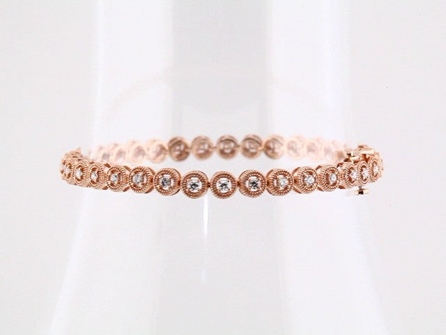 14K Rose Gold 1 CTW Natural Diamond 7" Bracelet – image 4