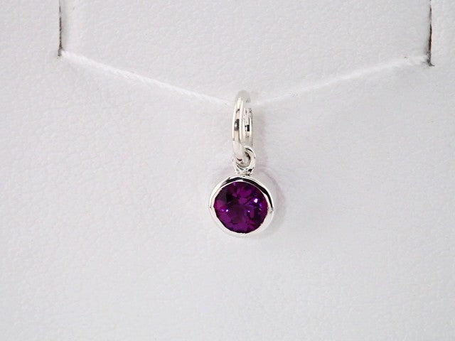 14K White Gold Posh Mommy® Imitation Amethyst Charm/Pendant – image 3