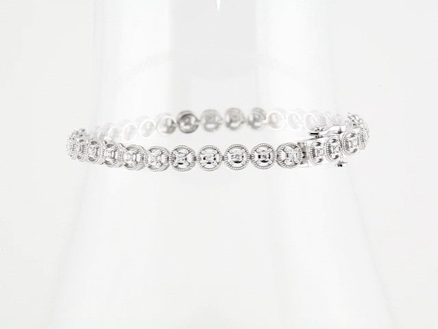 14K White Gold 1/2 CTW Natural Diamond Line 7.25" Bracelet – image 3